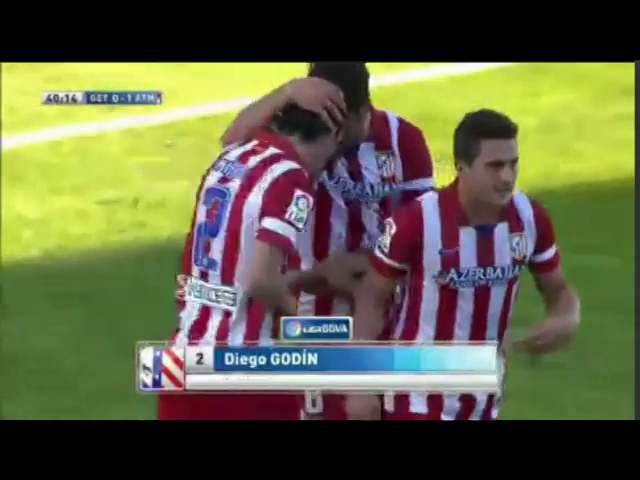 Getafe 0-2 Atlético - Goal by D. Godín (40')