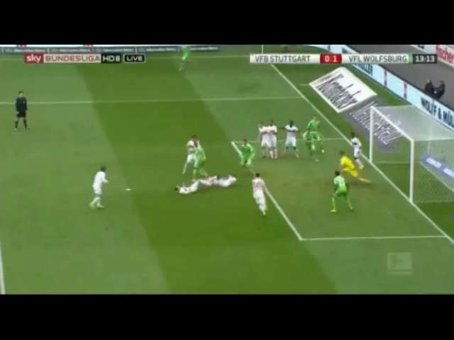 Stuttgart 1-2 Wolfsburg - Golo de K. De Bruyne (13min)