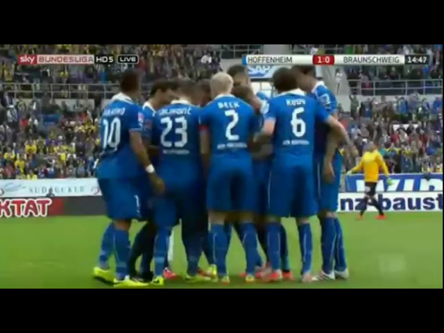 Hoffenheim 3-1 Braunschweig - Goal by S. Rudy (15')