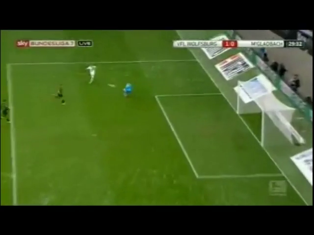 Wolfsburg 3-1 Borussia M'gladbach - Golo de K. De Bruyne (30min)
