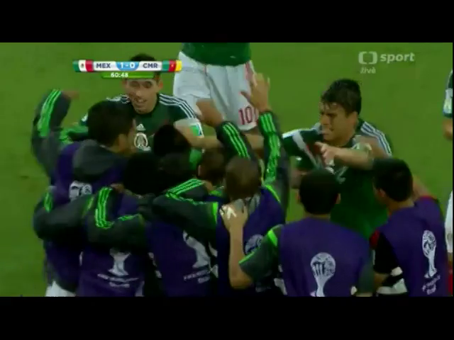 Mexico 1-0 Cameroon - Goal by O. Peralta (61')