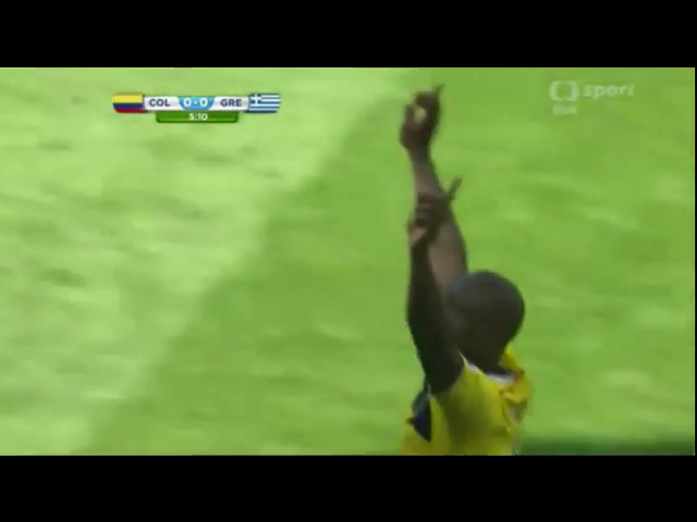 Colombia 3-0 Greece - Gól de P. Armero (5min)