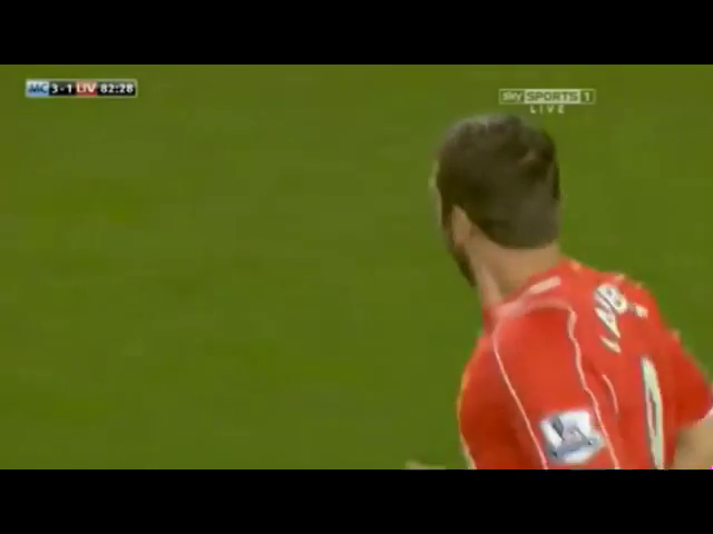 Man City 3-1 Liverpool - Goal by P. Zabaleta (83')