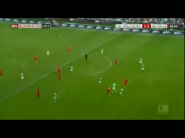 Wolfsburg 4-1 Leverkusen - Goal by J. Drmic (29')