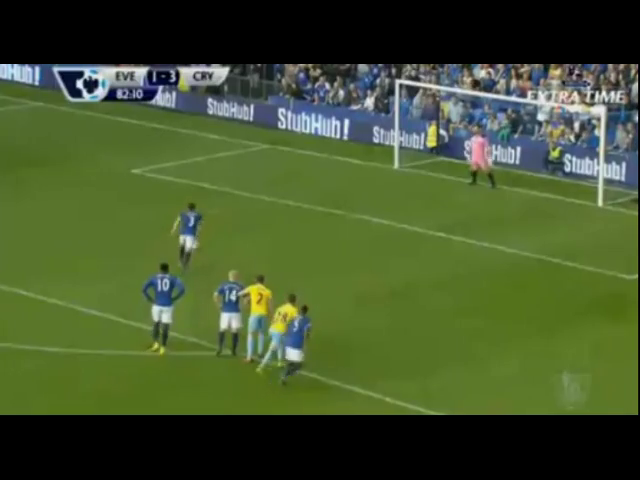 Everton 2-3 Crystal Palace - Goal by L. Baines (83')