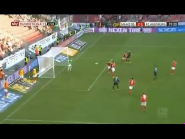 Mainz 05 2-1 Augsburg - Goal by T. Werner (78')