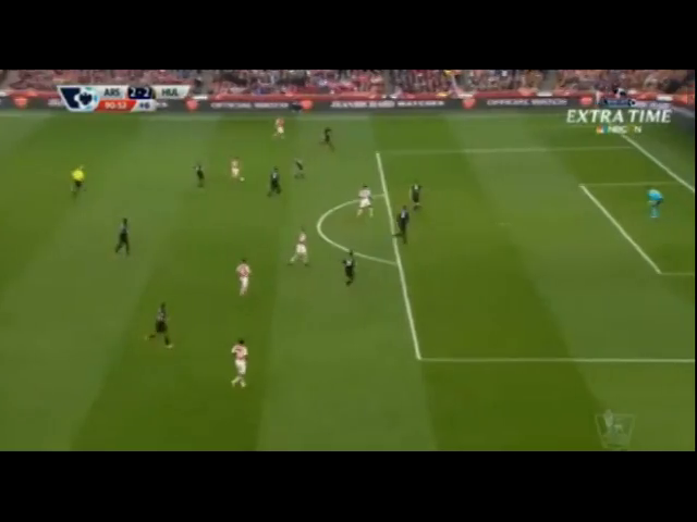 Arsenal 2-2 Hull - Goal by A. Hernández (46')