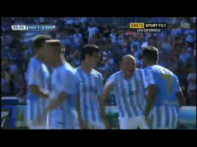 Málaga 4-0 Vallecano - Goal by Samu (6')