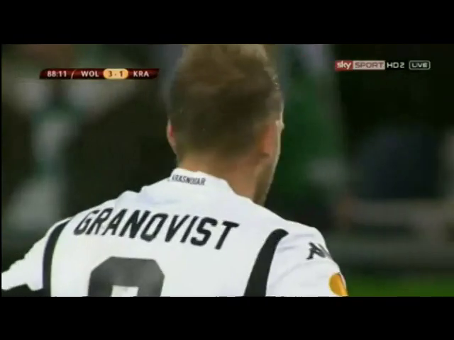 Wolfsburg 5-1 Krasnodar - Goal by N. Bendtner (89')
