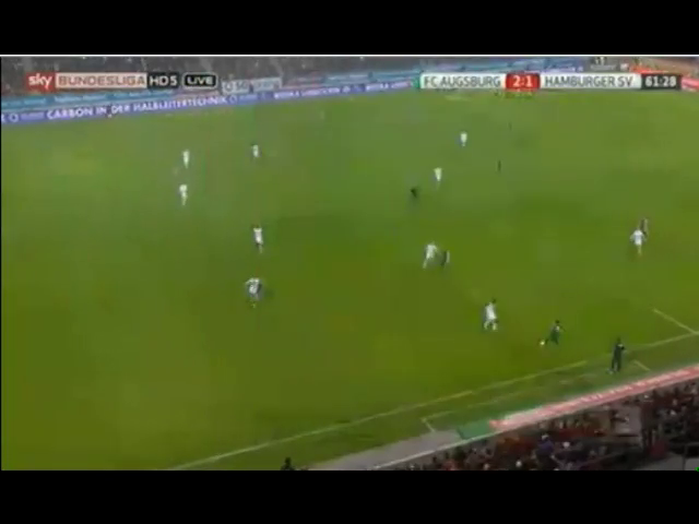Augsburg 3-1 Hamburg - Goal by R. Bobadilla (62')