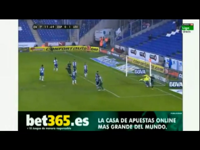 Espanyol 2-1 Levante - Goal by José Luis Morales (12')
