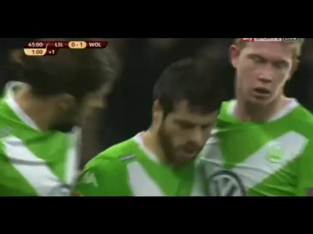 Lille 0-3 Wolfsburg - Golo de Vieirinha (45+1min)