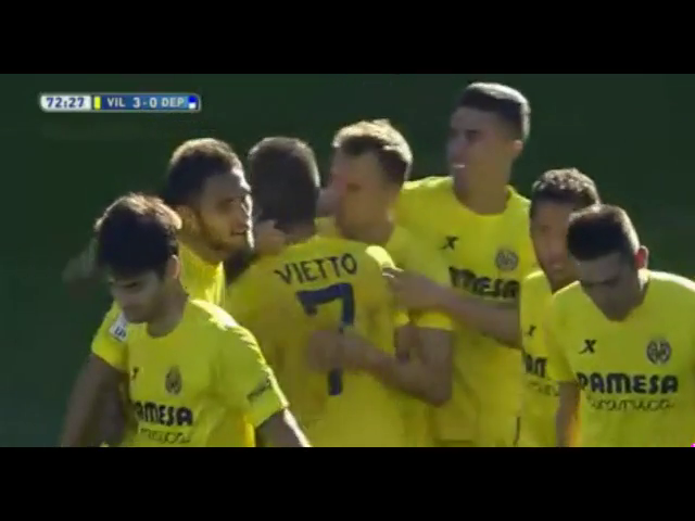 Villarreal 3-0 La Coruña - Goal by L. Vietto (68')