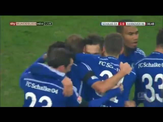 Schalke 04 1-0 Hannover - Gól de M. Höger (32min)