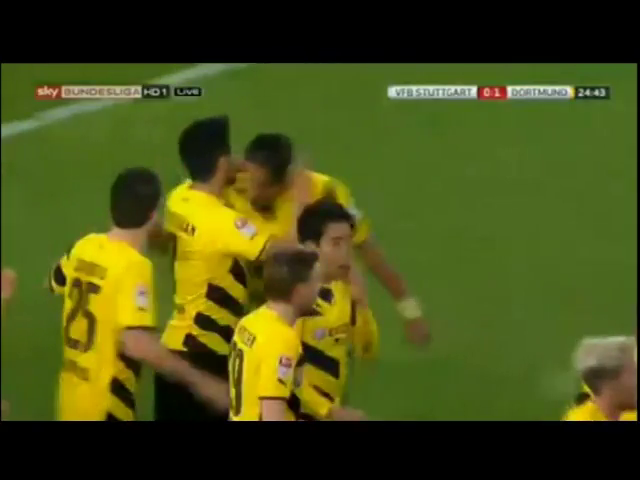 Stuttgart 2-3 Borussia Dortmund - Golo de P. Aubameyang (25min)