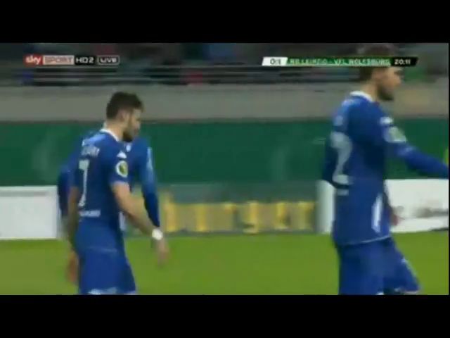 Leipzig 0-2 Wolfsburg - Goal by D. Caligiuri (20')