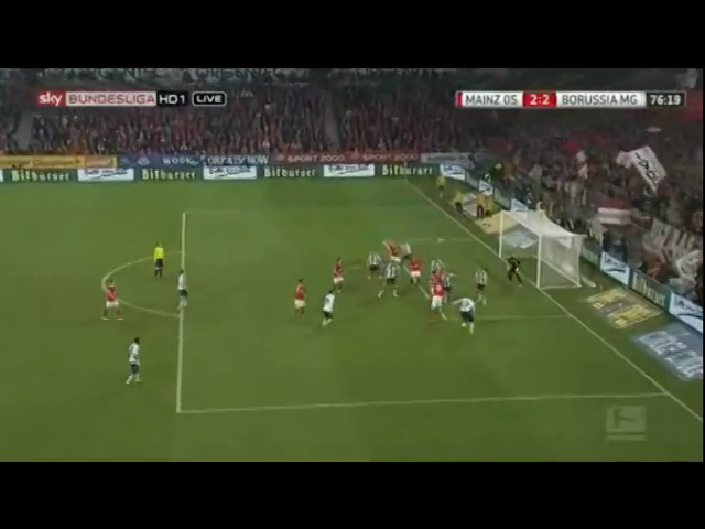 Mainz 05 2-2 Borussia M'gladbach - Golo de S. Okazaki (77min)