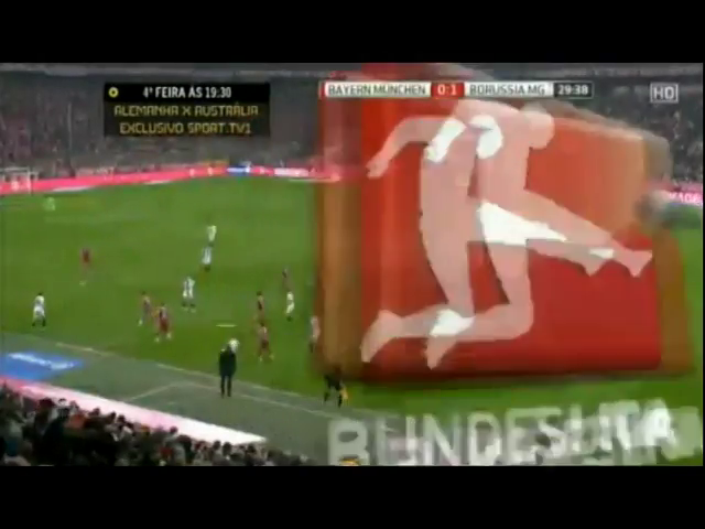 Bayern München 0-2 Borussia M'gladbach - Golo de Raffael (30min)