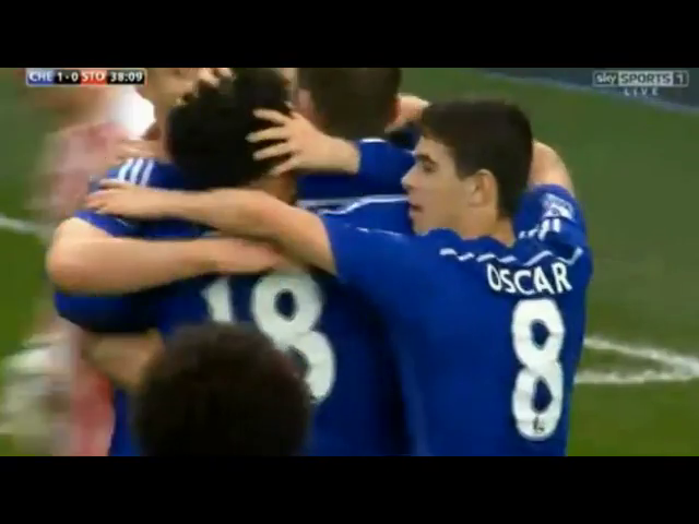 Chelsea 2-1 Stoke City - Golo de E. Hazard (39min)