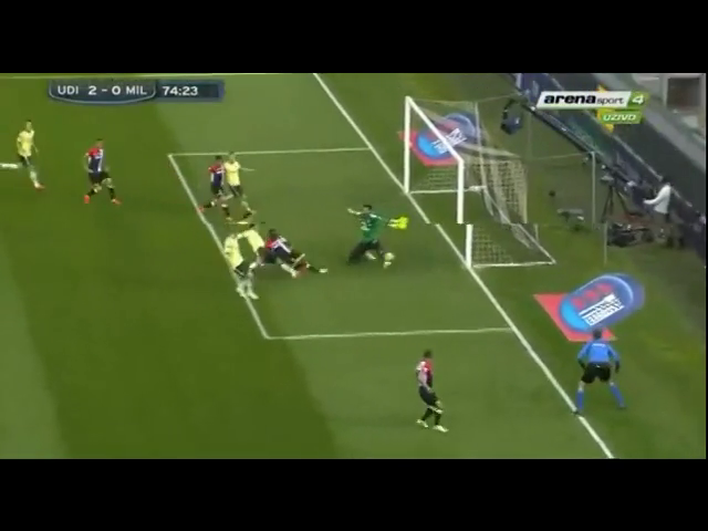 Udinese 2-1 Milan - Goal by E. Agyemang-Badu (74')