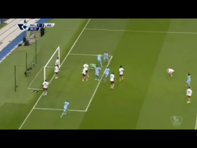 Man City 3-2 Aston Villa - Goal by Fernandinho (89')