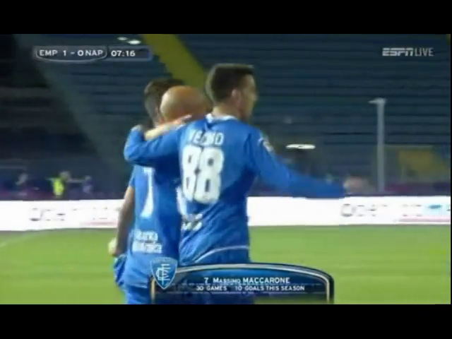 Empoli 4-2 Napoli - Goal by M. Maccarone (8')