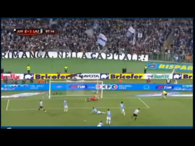 Juventus 1-1 Lazio (2-1 a.p.) - Golo de A. Matri (97min)