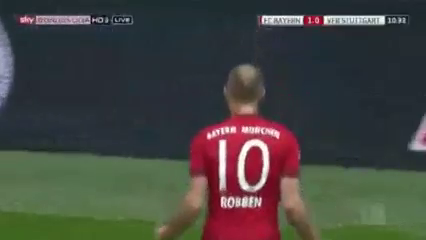 Bayern München 4-0 Stuttgart - Goal by A. Robben (11')