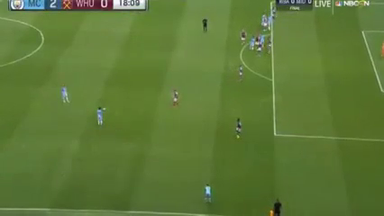Man City 3-1 West Ham - Goal by Fernandinho (18')