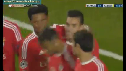 Benfica 2-0 Astana - Gól de N. Gaitán (51min)