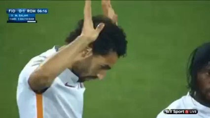 Fiorentina 1-2 Roma - Goal by Mohamed Salah (6')