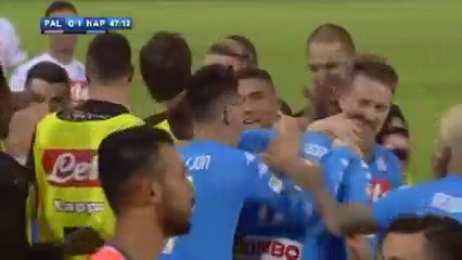 Palermo 0-3 Napoli - Goal by M. Hamšík (47')