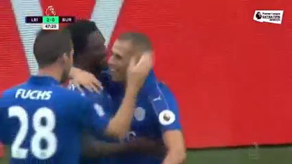 Leicester 3-0 Burnley - Goal by I. Slimani (48')