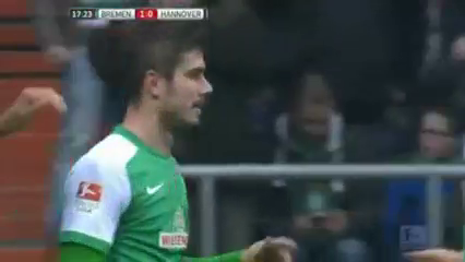 Bremen 4-1 Hannover - Goal by C. Pizarro (26')