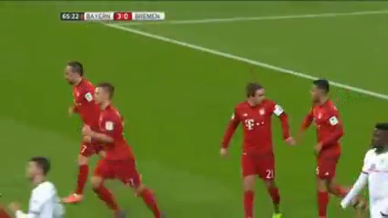 Bayern München 5-0 Werder Bremen - Golo de T. Müller (31min)