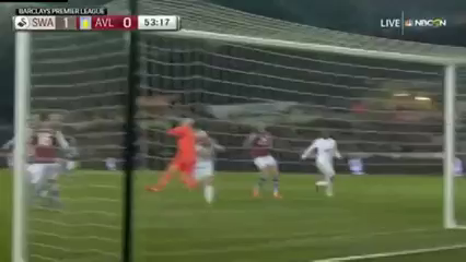Swansea vs Aston Villa - Gól de F. Fernández (53min)