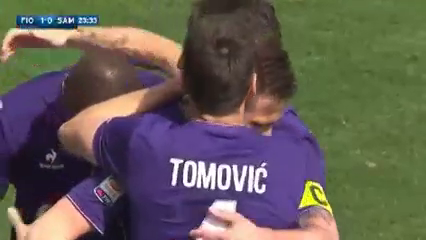 Fiorentina vs Sampdoria - Goal by J. Iličić (24')