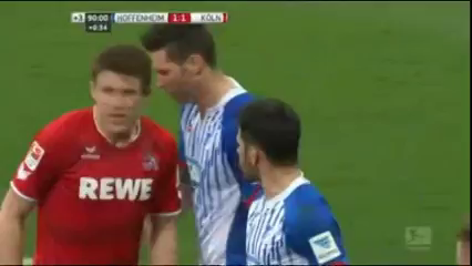 Hoffenheim 1-1 Köln - Goal by K. Volland (90+1')