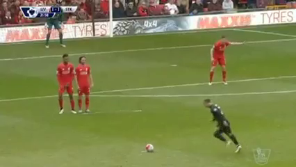 Liverpool vs Stoke - Goal by Bojan (22')