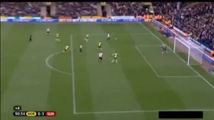 Norwich 0-3 Sunderland - Goal by D. Watmore (90+1')