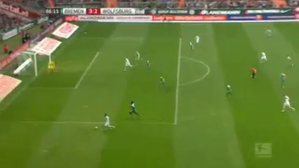 Bremen 3-2 Wolfsburg - Goal by B. Dost (86')