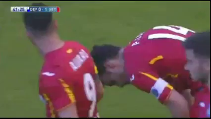 La Coruña vs Getafe - Goal by Pedro León (41')