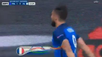 France 5-2 Iceland - Goal by O. Giroud (12')
