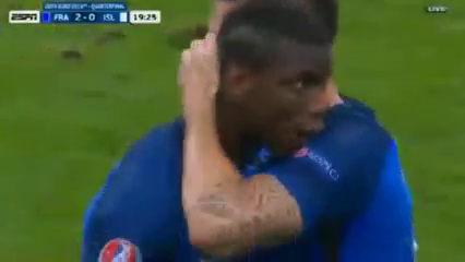 France 5-2 Iceland - Goal by P. Pogba (19')