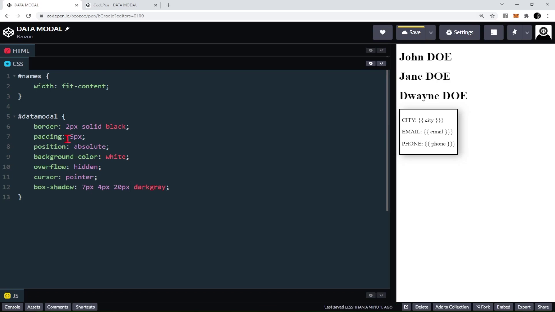 DATA MODAL JAVASCRIPT, javascript, tutorial - Videa