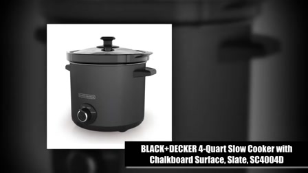 Black & Decker 4-Quart Slow Cooker with Chalkboard Surface, Slate SC4004D 